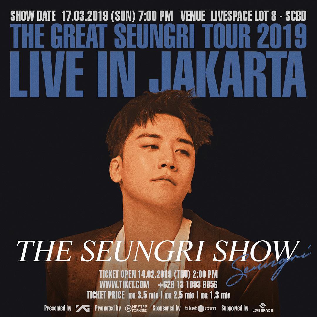 VIPS in JAKARTA!~THE SEUNGRI SHOW~ is making its final stop in Jakarta! THE GREAT SEUNGRI TOUR 2019 LIVE IN JAKARTA ~THE SEUNGRI SHOW~ ▶ DATE: 2019.03.17 (SUN) 7PM ▶ VENUE: LIVESPACE LOT 8▶ TOUR INFO - http://ygfamily.com/event/SEUNGRI/THESEUNGRISHOW #승리 #SEUNGRI #THE_SEUNGRI_SHOW #Thegreatseungritour2019live #JAKARTA #YG