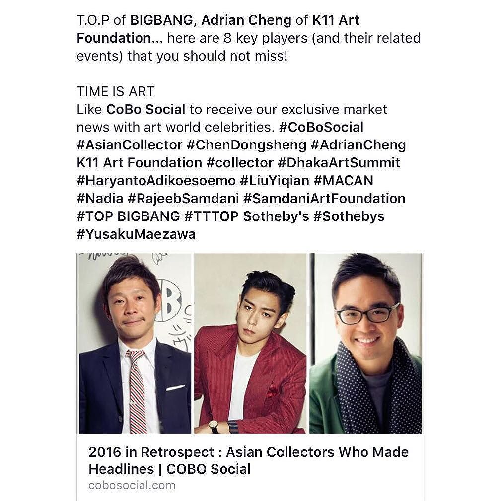 TOP Instagram Dec 31, 2016 1:39pm cobosocial.com
2016 in Retrospect : #AsianArtCollectors