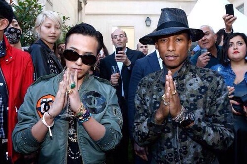 GD and Pharrell in Paris at the GIRL exhibition 20140526